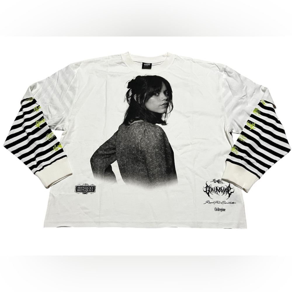 Civil‎ Regime × Beetlejuice Twofer Long Sleeve Jenna Ortega shirt men’s size XL